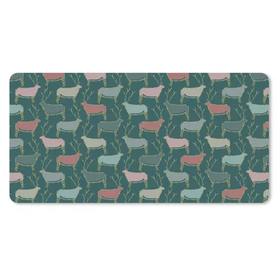 Produktbild von MuchoWow® Mauspad Mousepad Muster - Hirsche - Grün 60x30 cm - Mousepads - Maus Mat - Pad - Mausunterlage - Nachhaltig