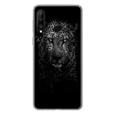 Produktbild von MuchoWow® Handyhülle Schutzhülle Hülle für Huawei P30 Lite Leopard - Schwarz - Weiß Silikon Softcase Handy Hülle - Handyhülle