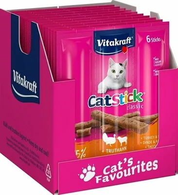 Immagine prodotto di SNACK PER GATTI 'CAT-STICK' VITAKRAFT 18 gr, Gusto tacchino e agnello - Conf. 3 pezzi