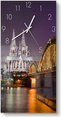 Produktbild von DEQORI Glasuhr 30x60 cm Zahlen 'Kölner Nachtglanz' Wanduhr Glas Uhr Design leise Küchenuhr