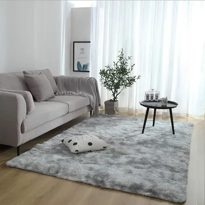 Productafbeelding van Tinyboy-hbq: Dik, pluizig tapijt voor slaapkamer en woonkamer, zacht, modern, antislip, fluweelachtig tapijt, 80x200 cm, grijs-wit