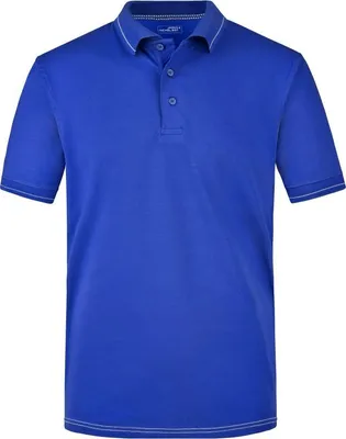 Produktbild von Hochwertiges Poloshirt mit Kontraststreifen royal/white, Gr. XL