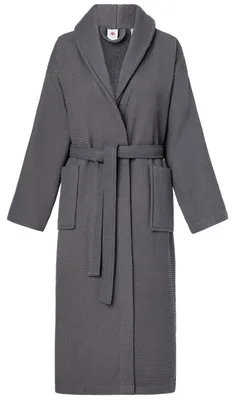 Produktbild von Ladeheid Damen Frottee Bademantel aus 100% Baumwolle Waffelpiqué LA40-227 (Graphite (D07), L)