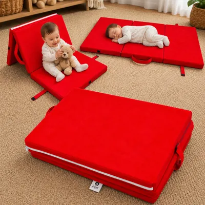 Produktbild von Best For Kids Klappmatratze für das Reisebett 120 x 60 cm Rot 60x120