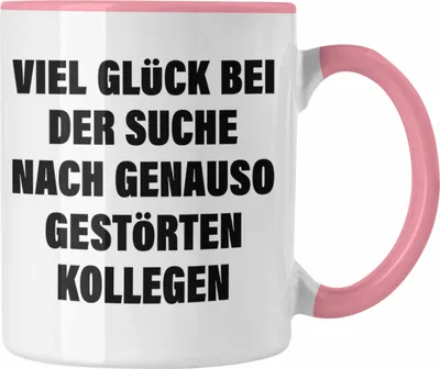 Produktbild von Trendation - Jobwechsel Tasse Geschenk Kollegin Kollege Abschied Lustig Abschiedsgeschenk Sprüche Neuer Job (Rosa)