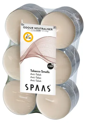 Produktbild von Spaas maxi Teelichter - 12x - Anti Tabac - 10 Brennstunden