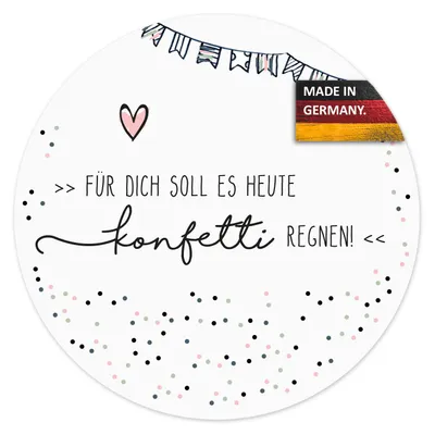 Produktbild von younikat Mauspad Konfetti Motiv und Spruch I Ø 22 cm rund I Mousepad in Standard-Größe rutschfest I für Mädchen Teenager Frauen I dv382