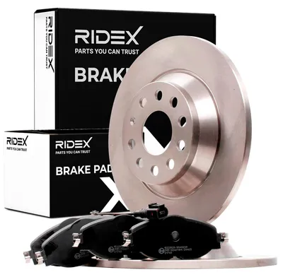 Produktbild von RIDEX Bremsenset Hinten Bremsscheiben Beläge Satz für VW Golf VII Schrägheck (5G1, BQ1, BE1, BE2) 300mm