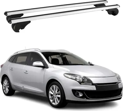 Image de Barres de toit Transversales pour Renault Megane 2009-2016 Aluminium Argent