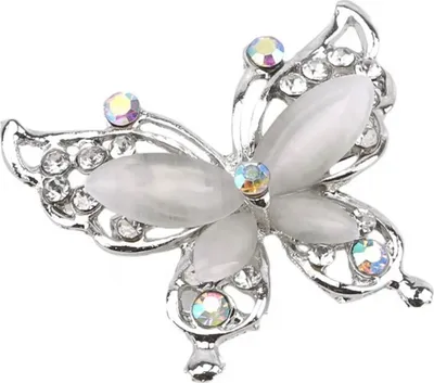Produktbild von Brosche Ziernadel Schmetterling Perlmutt Silber