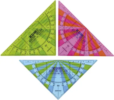 Produktbild von KUM® 208.13.29 Geometriedreieck SOFTIE®FLEX 16 cm flexibel sortiert