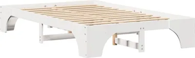 Zdjęcie produktu dla Łóżko Drewniane 120x200 Białe Rama Łóżka ze Stelażem Jednoosobowe