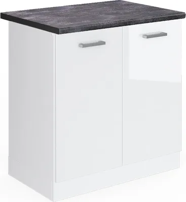 Produktbild von Spülenunterschrank Vicco R-Line Weiß Hochglanz 80 cm , AP Anthrazit, Model 46858