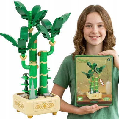 Productafbeelding van Bloemenset: Geluksbamboe Bloemen, Bouwstenen Als Cadeau, 308 Stukken.