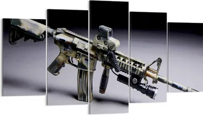Produktbild von Bild auf Leinwand - Leinwandbild - Armee Gewehr - 160x85cm - Wand Bild - Wanddeko - Wandbilder - Leinwanddruck - Bilder - Kunstdruck - Wanddekoration - Leinwand bilder - Wandkunst - EA160x85-3768