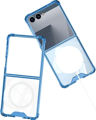 Obrázek produktu pro Průhledné nárazuvzdorné pouzdro na Samsung Galaxy Z Flip 8, kompatibilní s MagSafe a ochranou displeje Průhledný