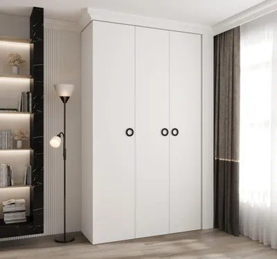 Obrázek produktu pro Šatní skříň s policemi 150/40 LORENA 1 - bílá / černá