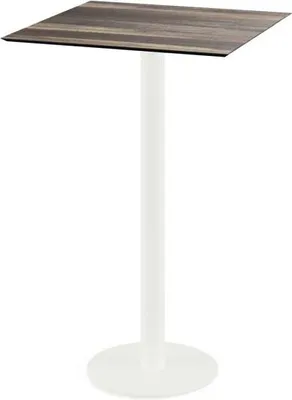 Produktbild von Urban Stehtisch Weiß gestell + Tropical Wood HPL 70x70 cm