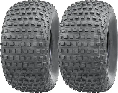 Produktbild von 25x12.00-9 Knobby ATV Reifen 4 Lagen Quad Trailer John Deere Gator 25 12 9 2er Set