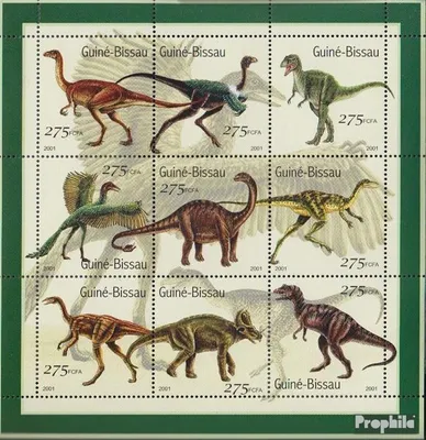 Produktbild von Briefmarken Guinea-Bissau 2001 Mi 1554-1562 Kleinbogen (kompl.Ausg.) postfrisch Prähistorische Tiere