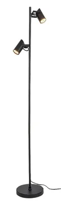 Image de Lampadaire industriel noir deux spots mobiles pour salon chambre 2xGU10 10W MAXIMILIAN Rabalux