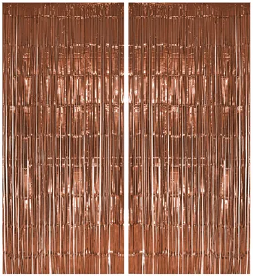Produktbild von 2x Lametta Vorhang - rose gold - 91x244 cm