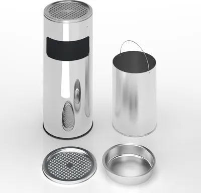Obrázek produktu pro Odpadkový koš s popelníkem, 17 l, stříbrný