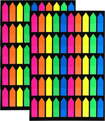 Imagen del producto de Marcadores de página de colores, 2000 unidades, pestañas de índice, notas adhesivas para libros y documentos