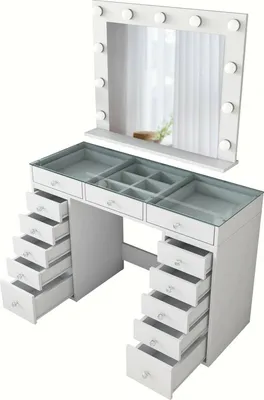 Image de Labico - Commode, 120x45x80h cm Blanc, 13 tiroirs