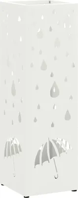 Zdjęcie produktu dla Stojak na Parasol Deszczowy Biały 15,5 x 15,5 x 49 cm Stal