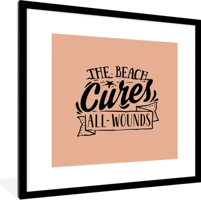 Produktbild von MuchoWow® Gerahmtes Poster Sommer - Rosa - Schwarz 40x40 cm - Poster mit Schwarzem Bilderrahmen Wandposter Rahmen Foto Bilder - Poster - Plakat im Rahmen