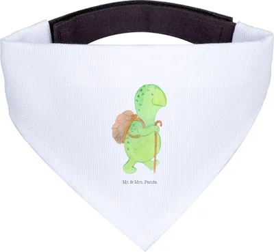 Produktbild von Mr. & Mrs. Panda Tuch Schildkröte Wanderer - Weiß - Geschenk, Motivationsspruch, Halstuch, Hunde, Entpannt, Hund, Rucksack, Schal, Schildkröten, Motivation, Hundehalstuch