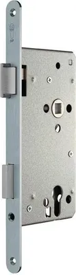 A close-up, studio shot of a door lock mechanism.