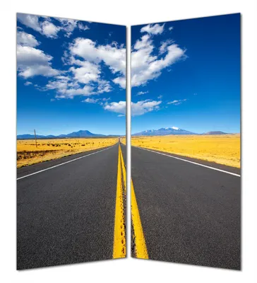 Produktbild von Wallario selbstklebende Duschrückwand 180 x 180 cm mit Motiv Route 89 in Arizona - Am Ende der Horizont - Wandverkleidung mit Hochglanzlaminat in Glasoptik