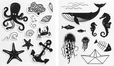 Produktbild von HEYDA Moosgummi Stempel-Set "Maritim" 21 Stempel