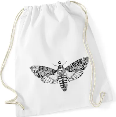 Produktbild von Turnbeutel Schmetterling Falter Totenkopf Aztekenmuster Boho Hipster Beutel Tasche