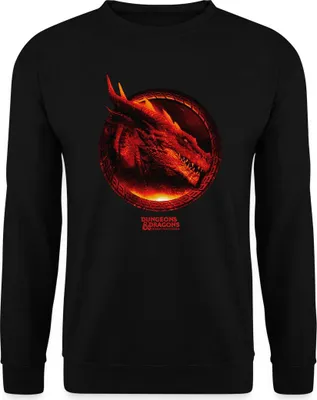 Produktbild von Spreadshirt Dungeons & Dragons DnD Roter Drachenkopf Uni Pullover, L, Schwarz