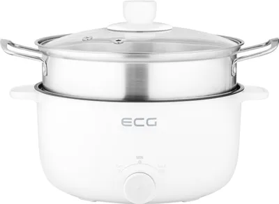 Produktbild von ECG EH 1886 Double | Elektrischer Topf | Weiss | 3 l | 2 Leistungsstufen | 450/900 W |