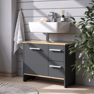 Obrázok produktu pre Spodná skrinka pod umývadlo Vicco Karli antracitová 70.2 x 57 cm s 2 zásuvkami a 1 dvierkami, Model 58325