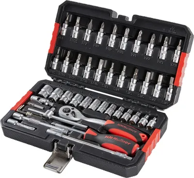 Produktbild von HM Müllner Steckschlüsselsatz 46-tlg. 1/4“-Vierkantantrieb 1/4“-Sechskantantrieb