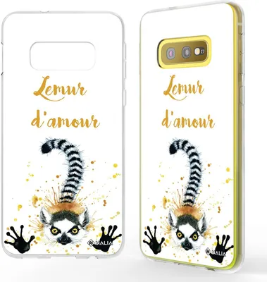 Image de NALIA Housse de portable pour Samsung Galaxy S10e, Slim Silikon Motiv Case Cover Protection Lemur