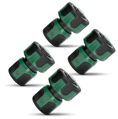 Image de Raccord pour tuyau d'arrosage avec système Aquastop, compatible avec les tuyaux de 3/4 de pouce