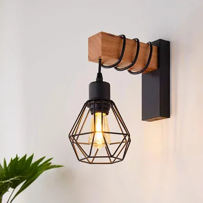 Produktbild von Wandleuchte im Industrial Design, Retro Wandlampe aus Stahl, E27 Fassung Höhenverstellbar Pendellampe, für Esszimmer Küche Flur