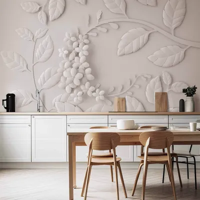 Produktbild von Vlies Fototapete - Paper Flowers (Cream) 300x210 cm Blumen b-C-0208-a-d