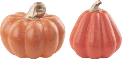 Produktbild von BELIANI Set mit 2 Dekofiguren Keramik Kürbisse Orange Handgefertigt Tischdekoration Wohnaccessoires Traditionelles Design