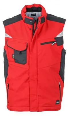 Produktbild von James and Nicholson - "Craftsmen" Weste Softshell für Herren/Damen Uni LT5635 (XL) (Rot/Schwarz)