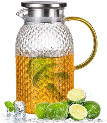 Produktbild von Famanu Wasserkaraf mit Deckel - 1,8 Liter - Borosilikatglas