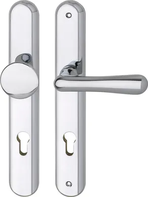 Produktbild von GRUNDMANN Sicherheitswechselgarnitur ELEGANT, PZ88,Messing verchromt ÖNORM