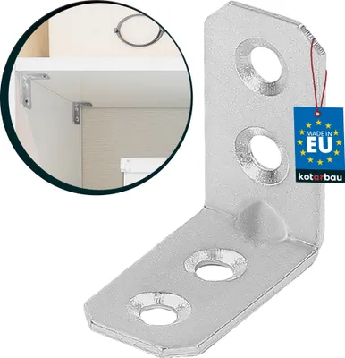 Produktbild von KOTARBAU Winkelverbinder 30 x 30 x 16 x 2 mm mit Sicke Stahl Bauwinkel Montagelöcher Möbelverbinder Verzinkt Schwerlast Holzverbinder Montagewinkel