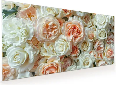 Produktbild von Küchenrückwand Spritzschutz Glas mit Motiv Rosenbouquet 40 x 40 cm